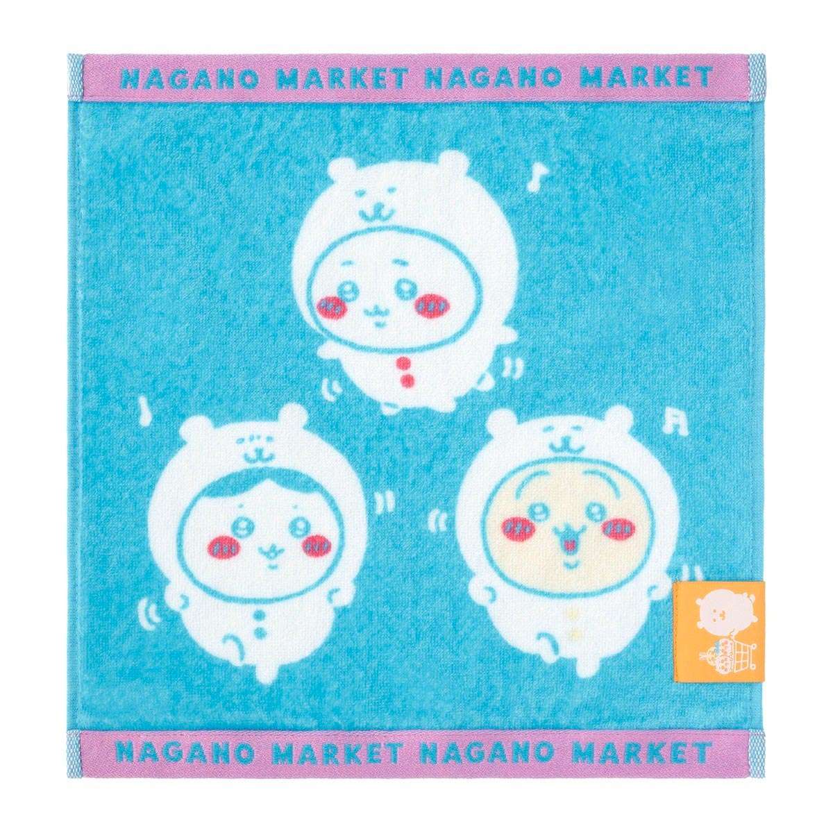 Nagano Characters 附有顏色的家用手毛巾（吉伊卡哇們） ナガノキャラクターズ カラーなヘム付きハンドタオル（ちいかわたち）