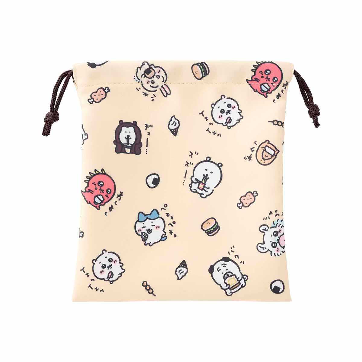 長野角色的尺寸良好的束帶 ナガノキャラクターズ 食べ食べたちのほどよいサイズの巾着