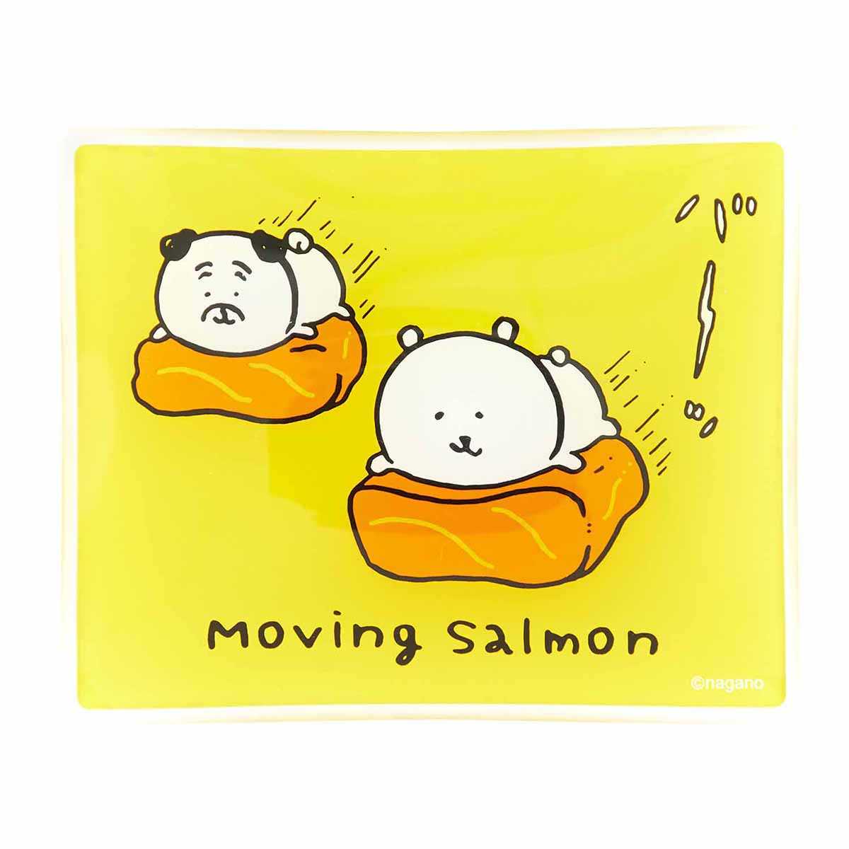 長野市場矩形玻璃盤（移動鮭魚） ナガノマーケット 長方形のガラス皿（ムービングサーモン）