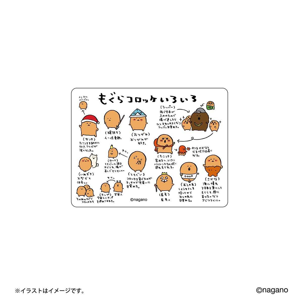 長野角色 鼴鼠炸丸子引入貼紙 ナガノキャラクターズ もぐらコロッケの紹介ステッカー