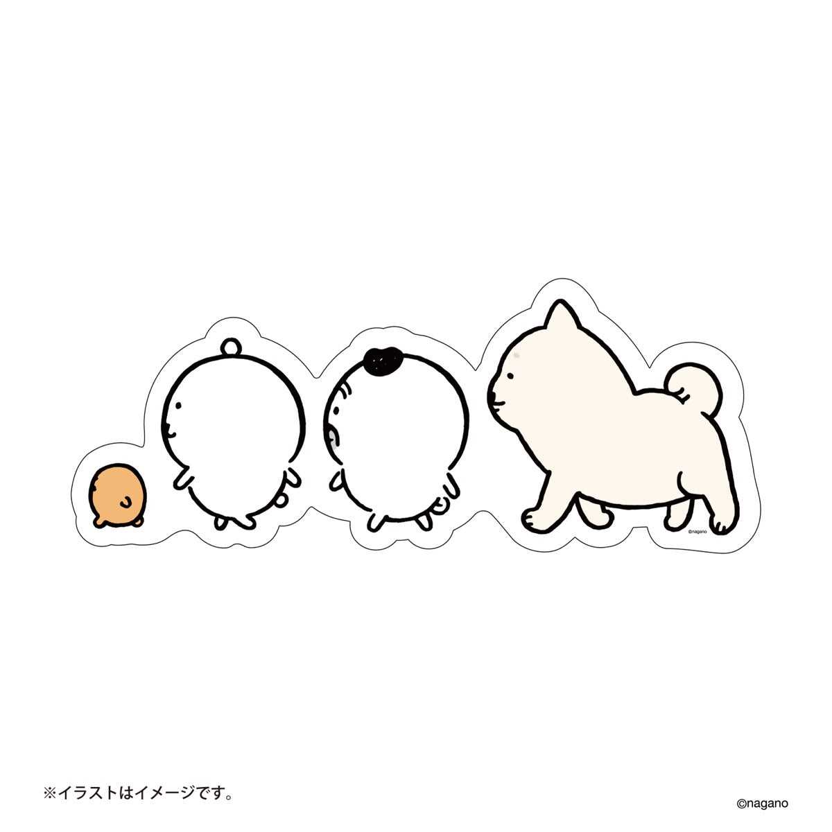 長野角色牆貼紙（kumatsuchi對齊） ナガノキャラクターズ ウォールステッカー（くまたち整列）