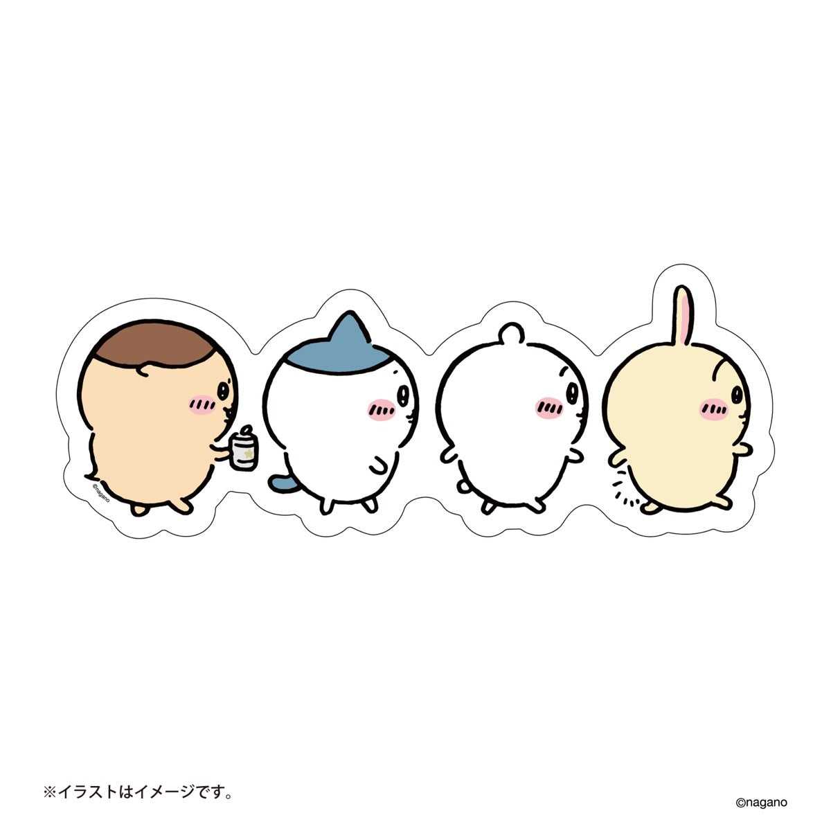 長野角色牆貼紙（吉伊卡哇對齊） ナガノキャラクターズ ウォールステッカー（ちいかわたち整列）