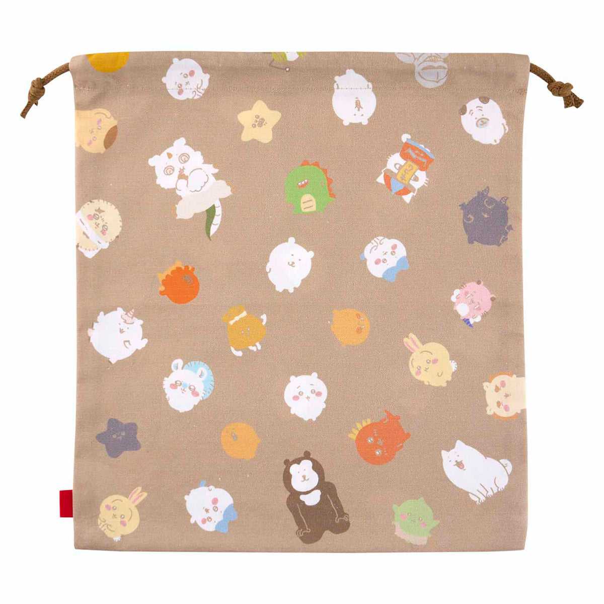 長野市場大型繩子（棕色） ナガノマーケット 大きめ便利巾着（ブラウン）