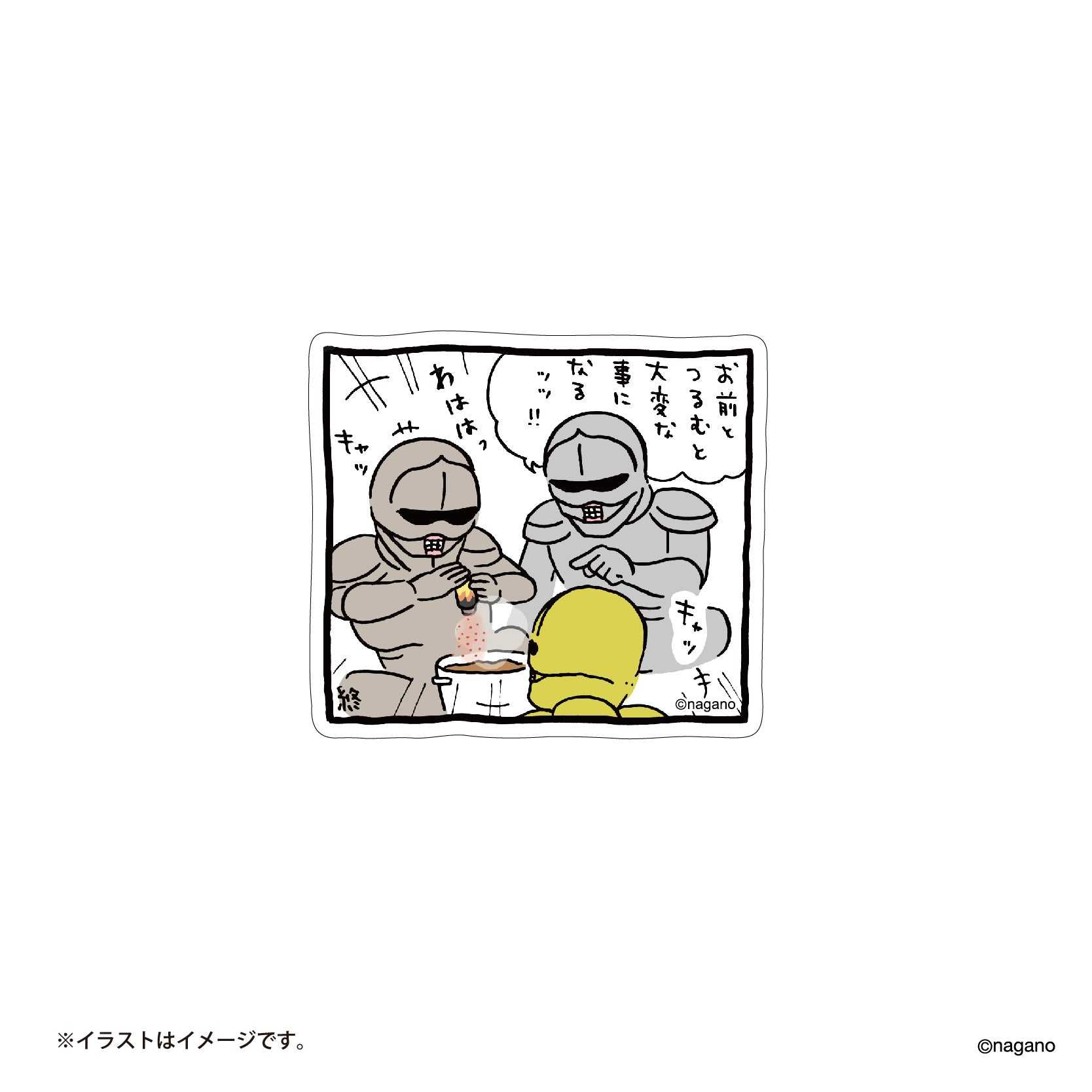 長野市場的大小可以粘貼在有趣的每日智能手機上貼紙（盔甲） ナガノマーケット 楽しい毎日のスマホに貼れるサイズのステッカー（鎧さんたち）