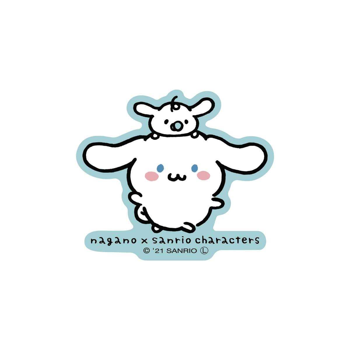 長野 x 三麗鷗角色 可以在智能手機上粘貼的尺寸鬆動貼紙（cinnamolol） ナガノ×サンリオキャラクターズ スマホに貼れるサイズのゆるステッカー（シナモロール）