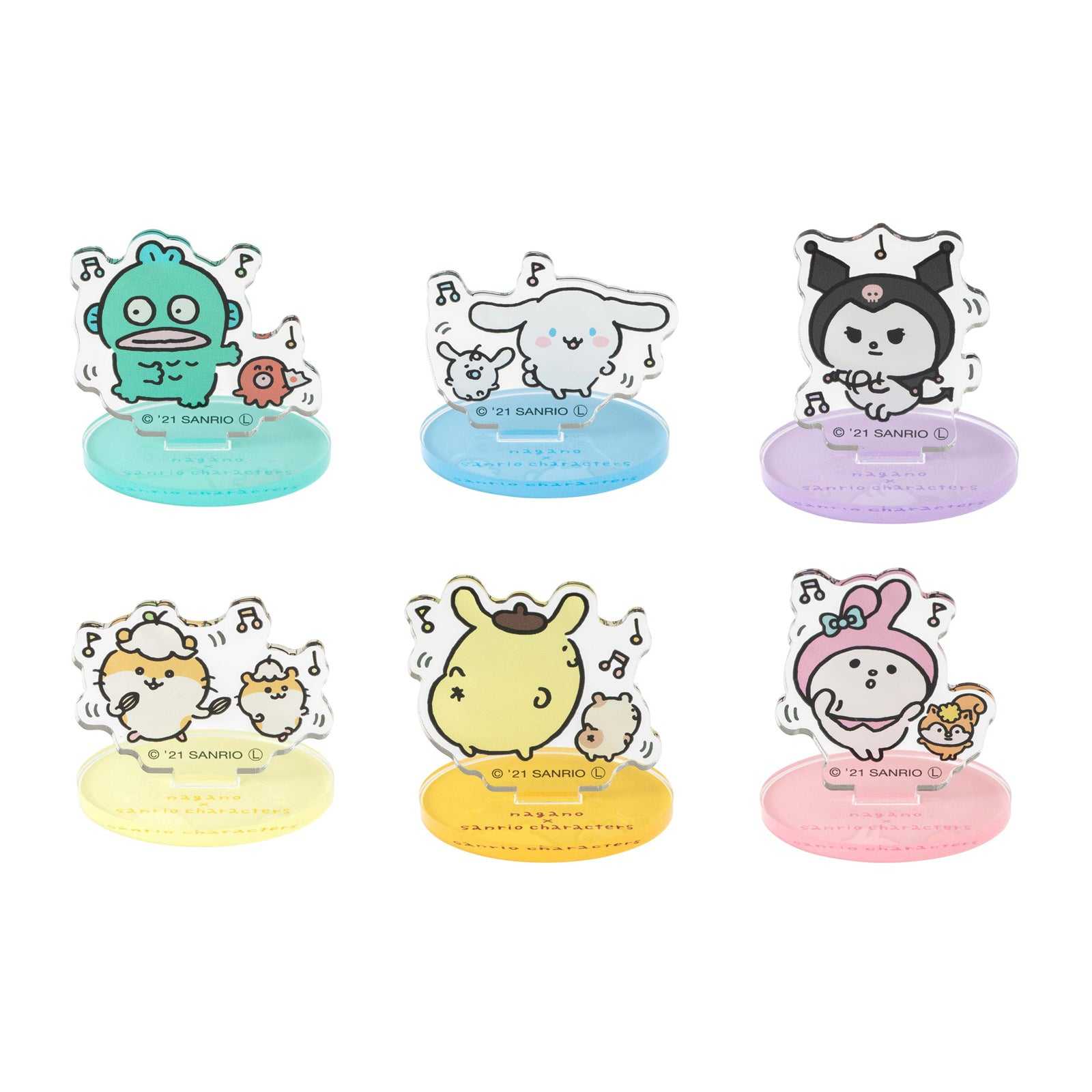 長野 x 三麗鷗角色 交易層丙烯酸支架所有6種類型 ナガノ×サンリオキャラクターズ トレーディングレイヤーアクリルスタンド 全6種