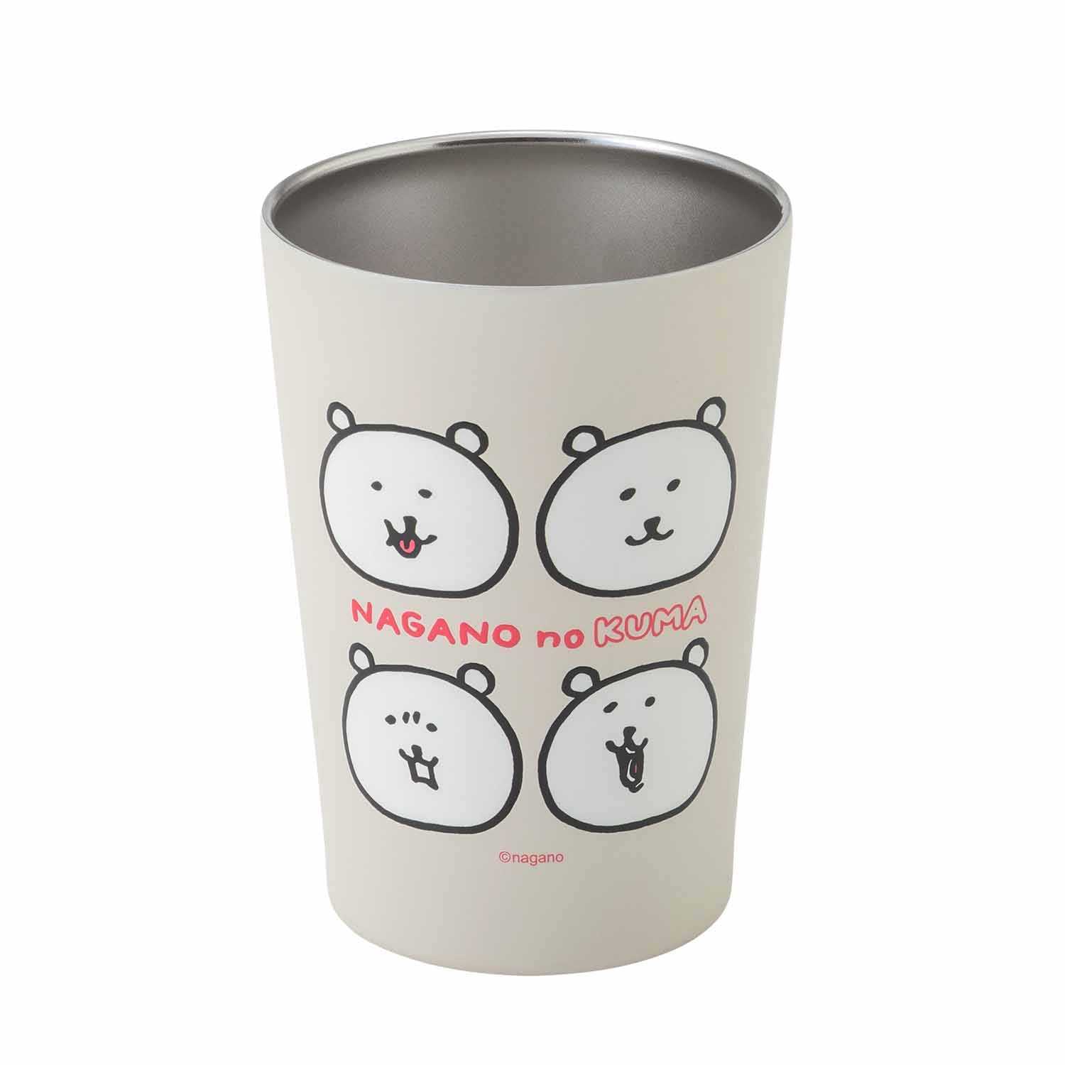 長野熊 寒冷和溫暖的玻璃杯也包含便利店飲料 ナガノのくま コンビニドリンクも入る保冷・保温タンブラー