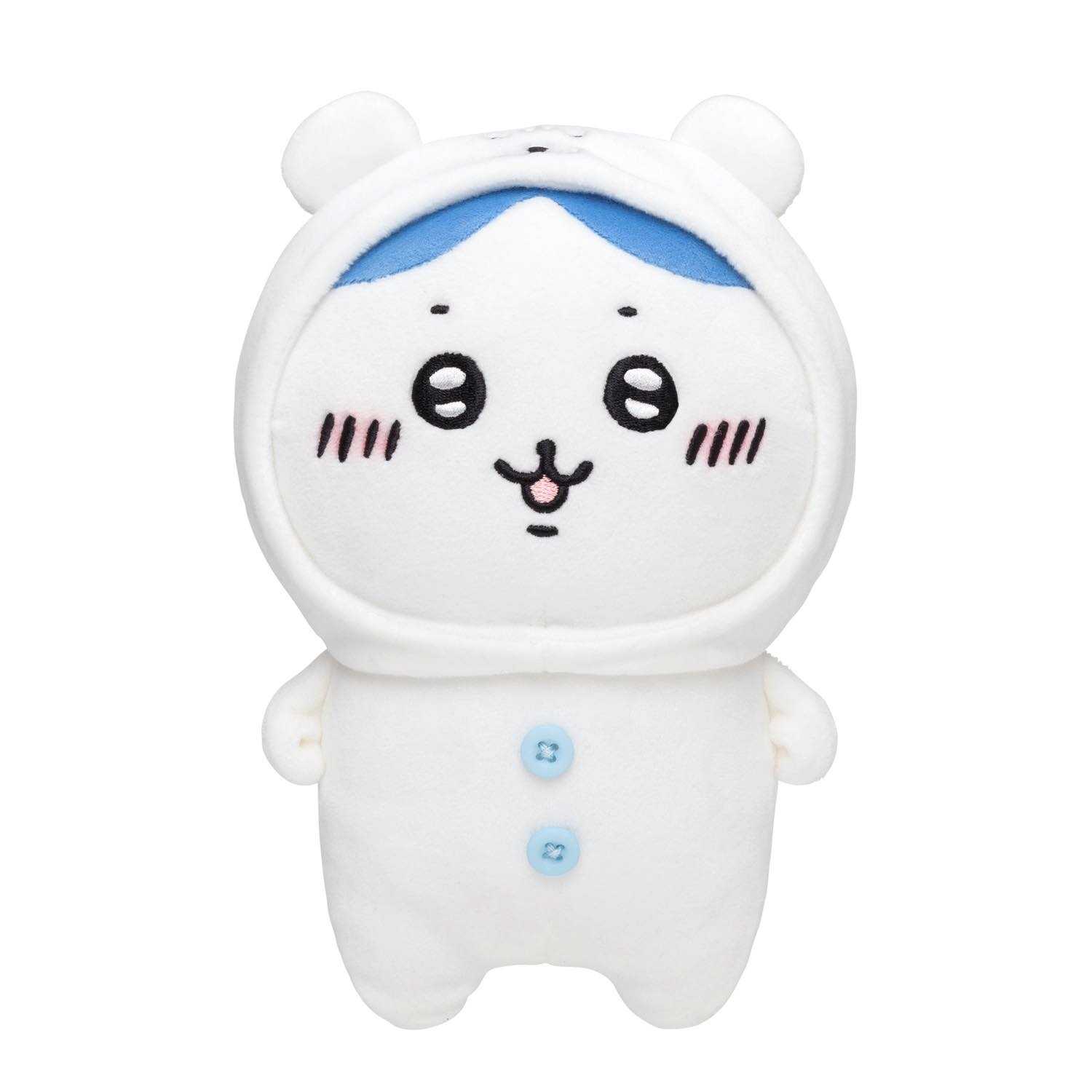 長野熊 吉伊卡哇掛斷電話玩偶S（小八貓） ナガノのくま ちいかわにかぶられたぬいぐるみS（ハチワレ）