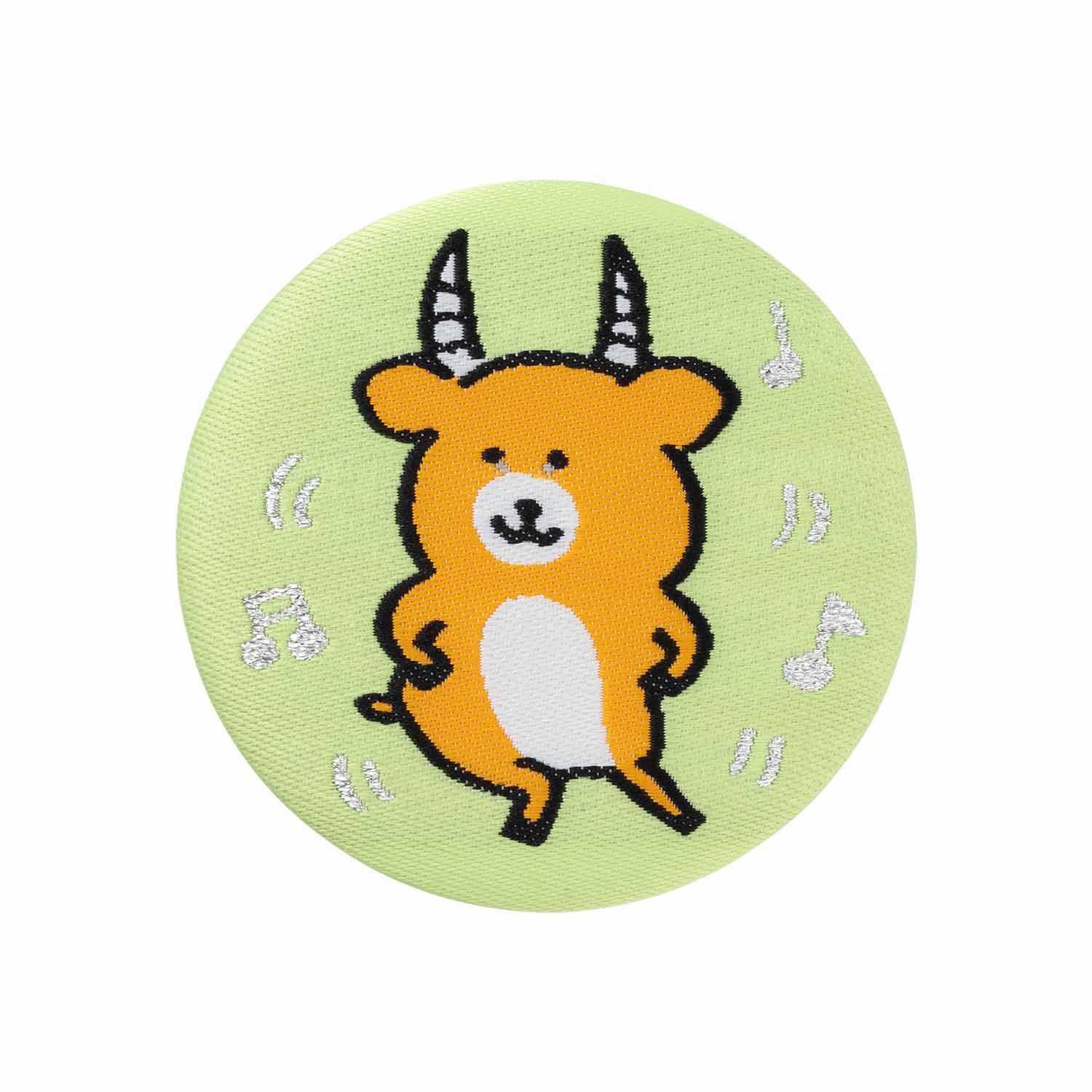 長野市場Jacquard編織徽章（早期黑斑羚） ナガノマーケット ジャガード織缶バッジ（早インパラ）