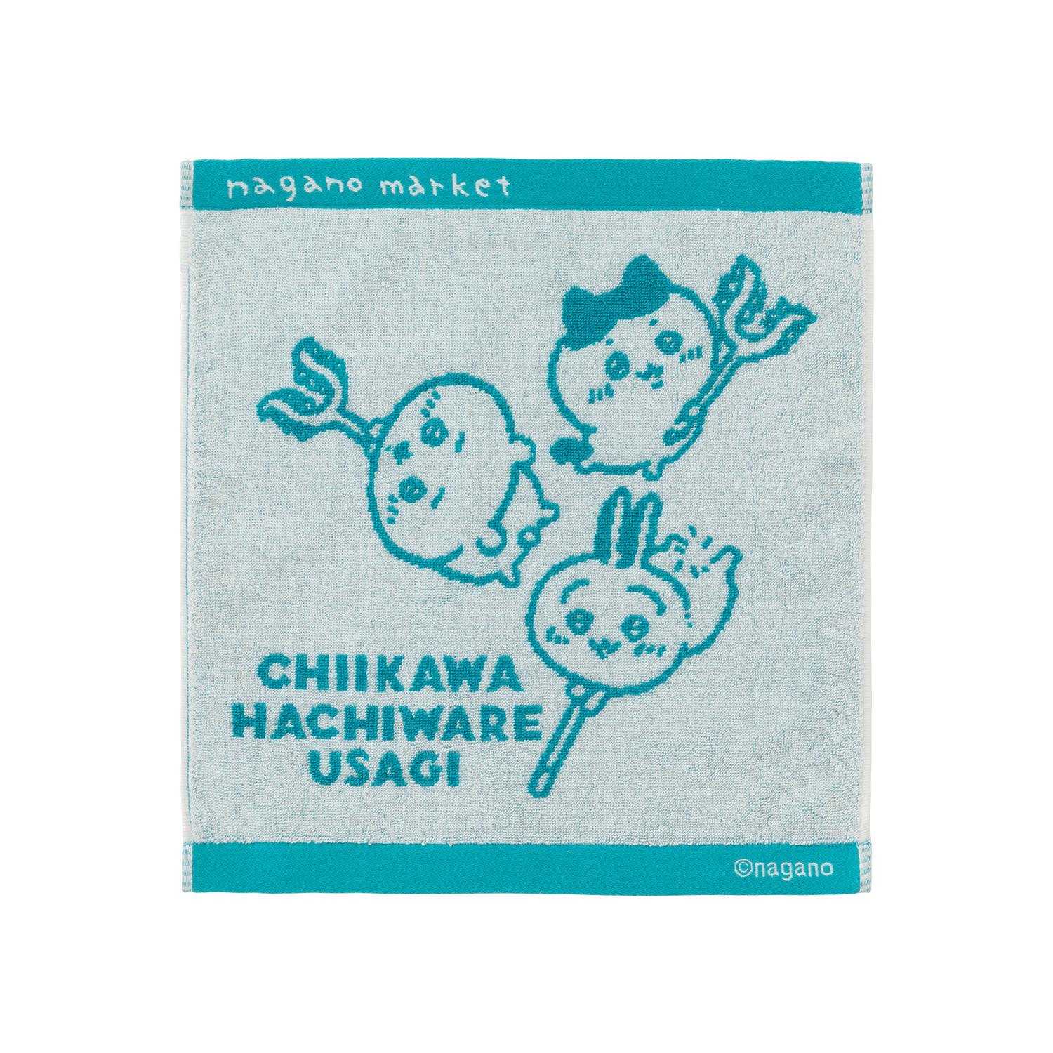 長野市場 – 彩色jacquard手毛巾（吉伊卡哇・小八貓・兔子） ナガノマーケット ワンカラージャガードハンドタオル（ちいかわ・ハチワレ・うさぎ）