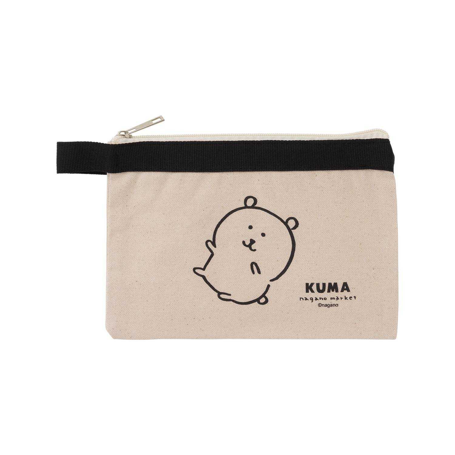 長野市場一個顏色的扁平袋（長野熊） ナガノマーケット ワンカラーフラットポーチ（ナガノのくま）