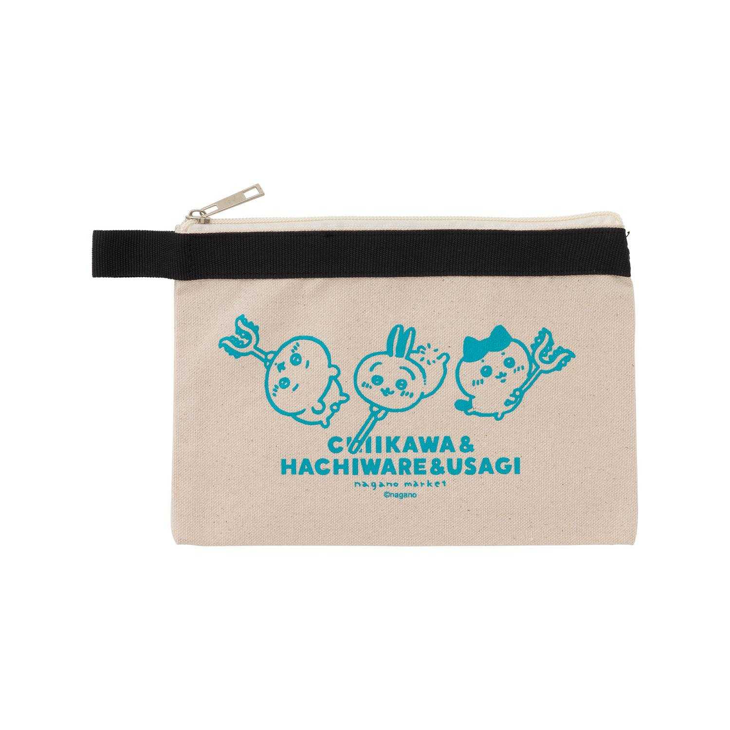 長野市場一個顏色的扁平袋（吉伊卡哇・小八貓・兔子） ナガノマーケット ワンカラーフラットポーチ（ちいかわ・ハチワレ・うさぎ）