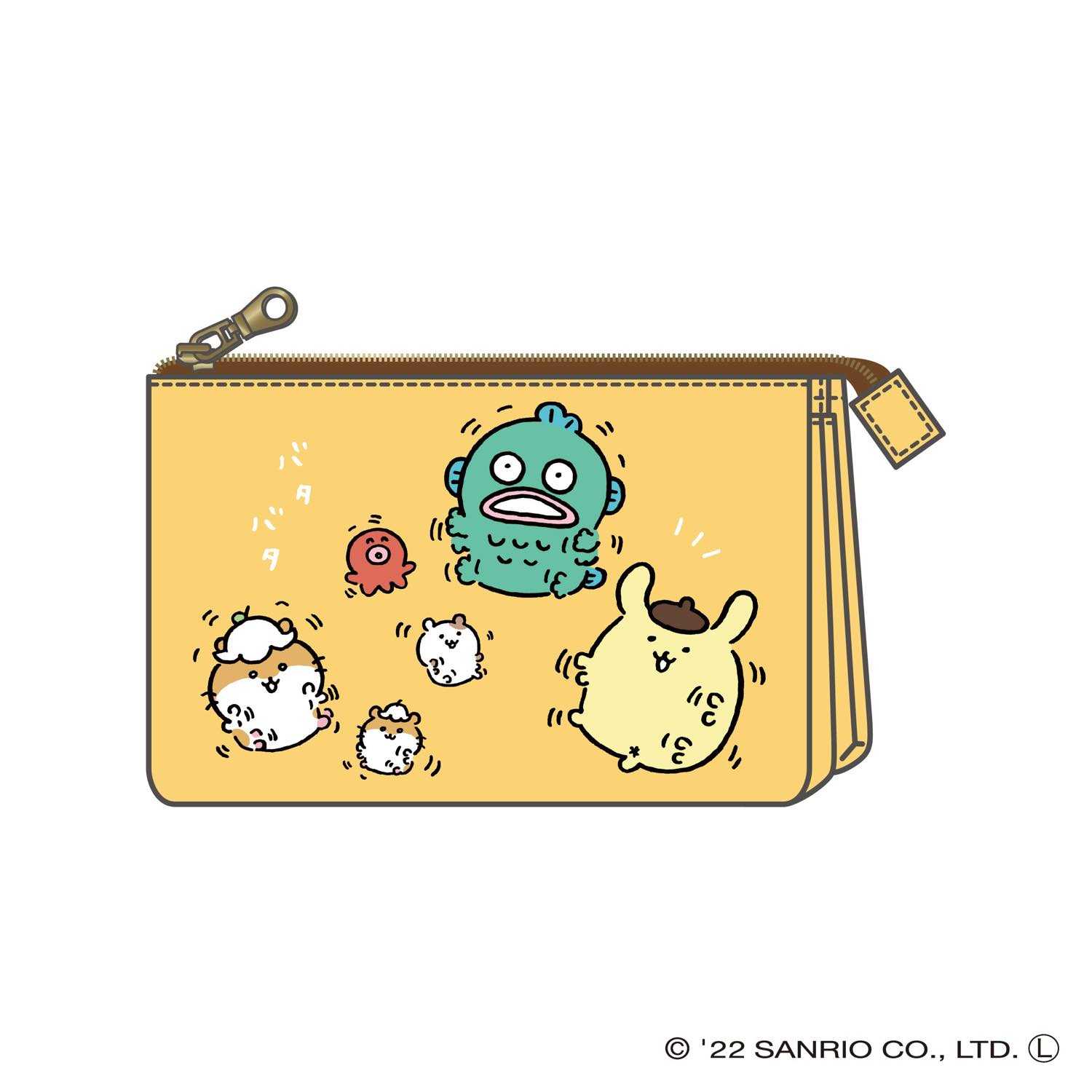 長野 x 三麗鷗角色 3個口袋袋 ナガノ×サンリオキャラクターズ 3ポケットポーチ YE