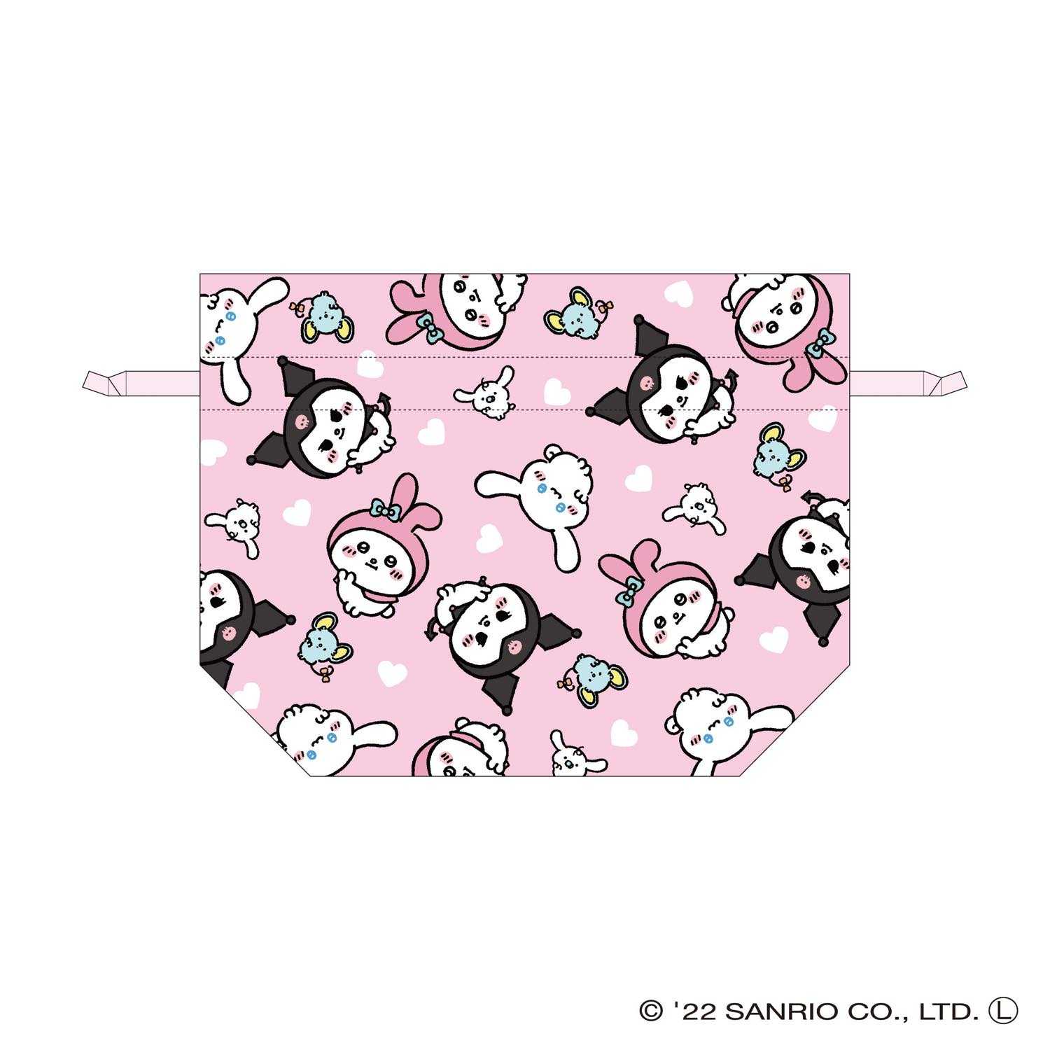 長野 x 三麗鷗角色 小束帶 ナガノ×サンリオキャラクターズ 小さめ巾着 A