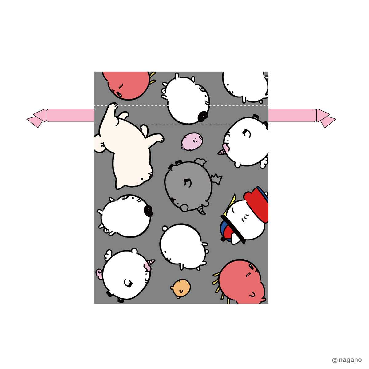 長野朋友豆板（長野字符） ナガノフレンズ 豆巾着（ナガノキャラクターズ）