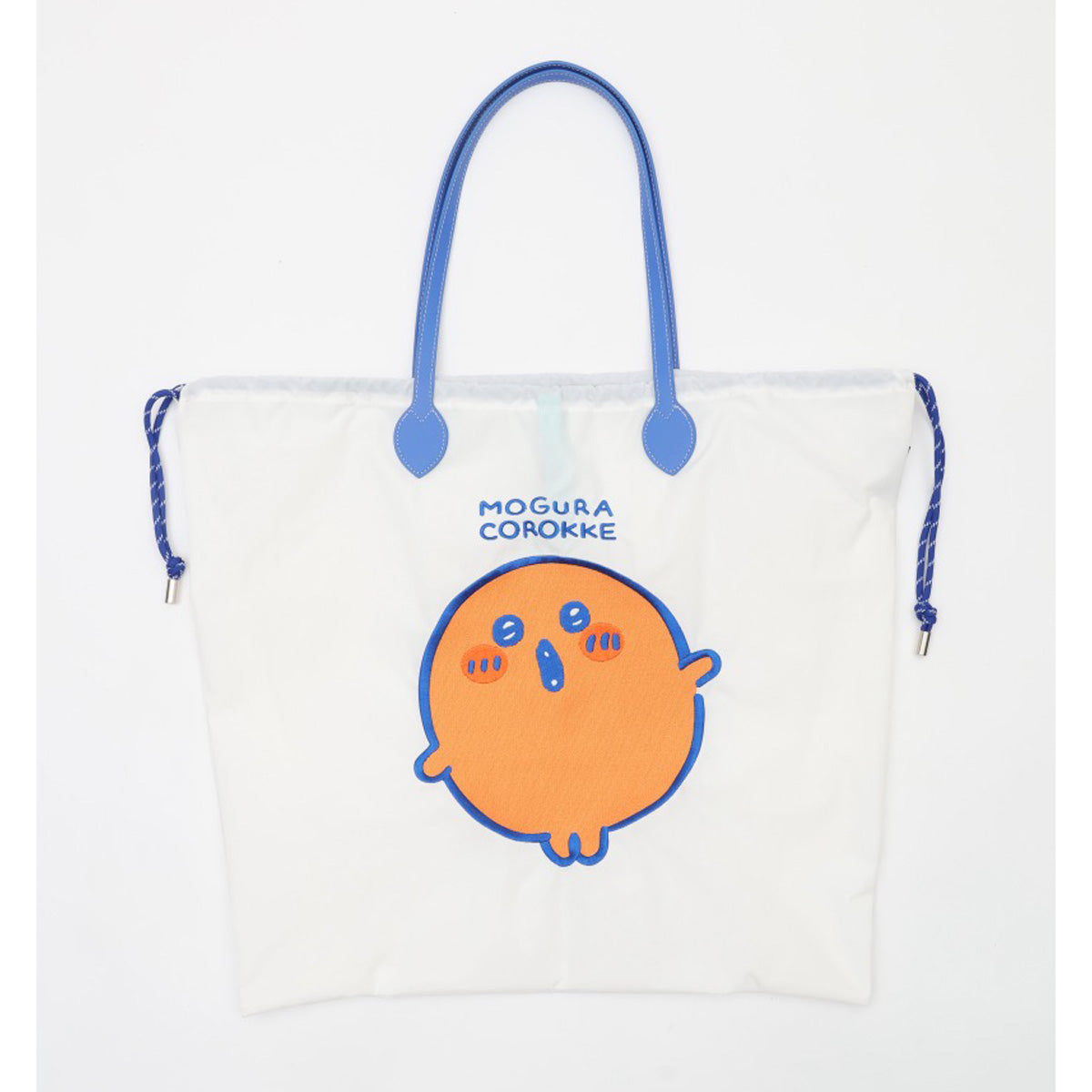 長野角色刺繡手提袋莫格拉·科洛克·懷特 ナガノキャラクターズ 刺繍トートバッグ MOGURA COROKKE ホワイト