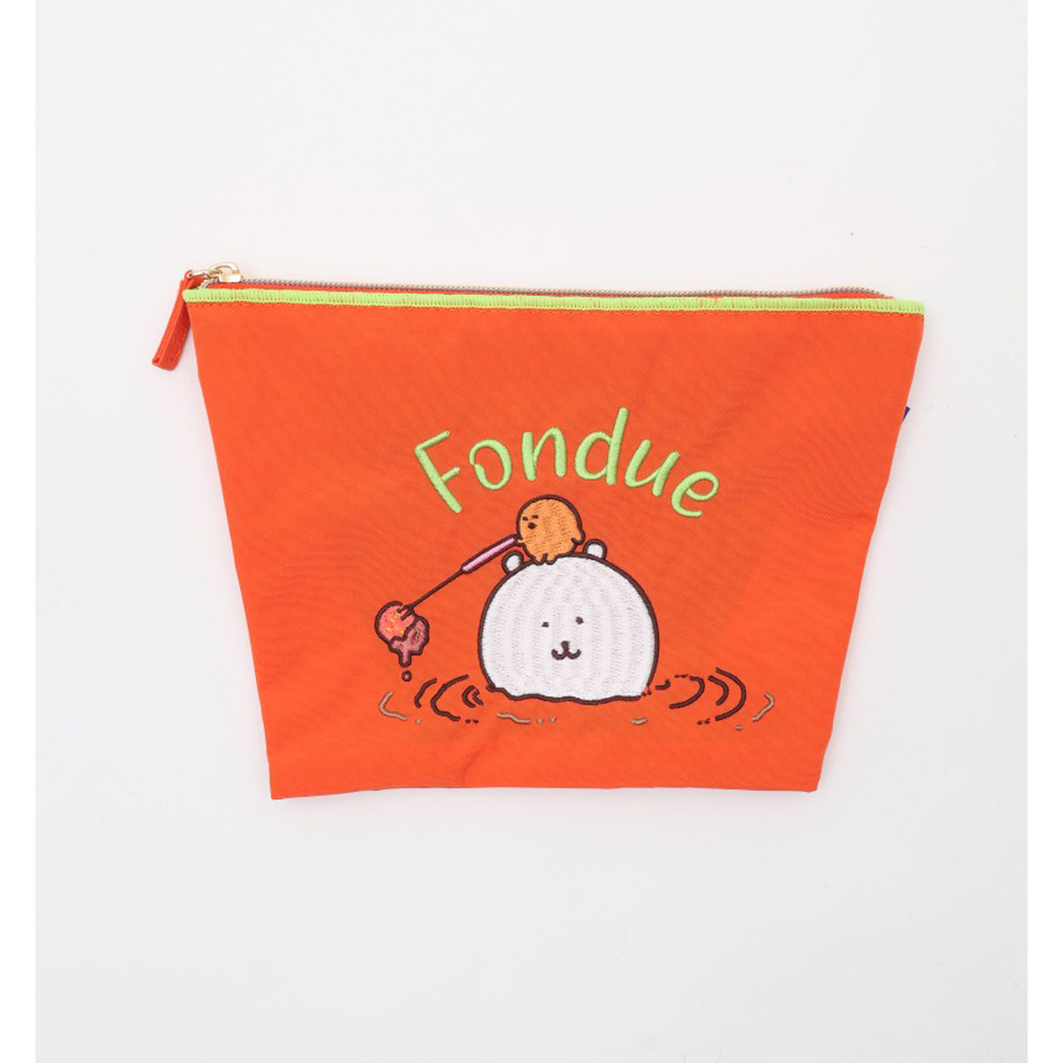 長野角色刺繡袋火鍋橙色 ナガノキャラクターズ 刺繍ポーチ fondue オレンジ