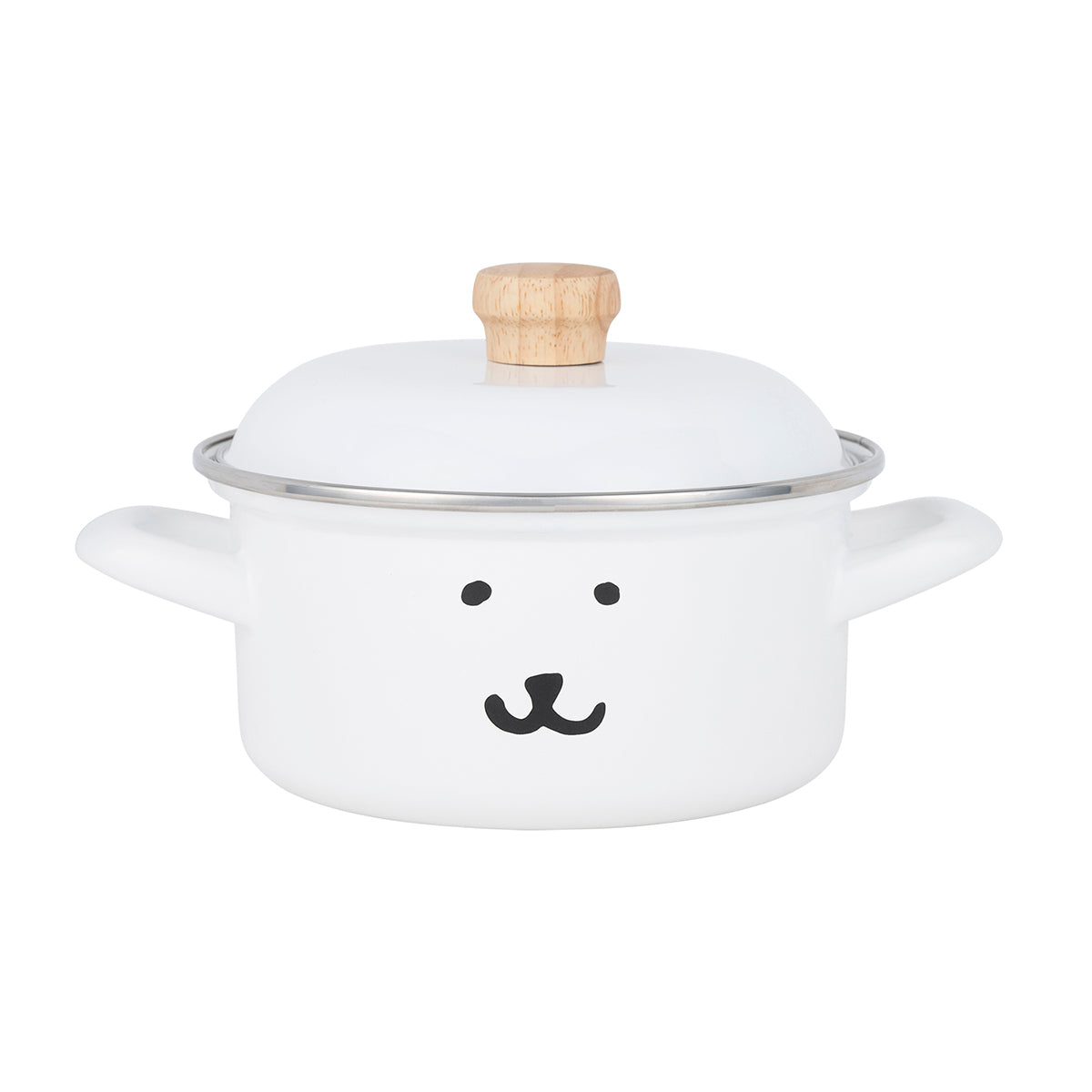 納加諾角色全能雙手鍋 15cm（長野熊） ナガノキャラクターズ ホーロー両手鍋 15cm（ナガノのくま）