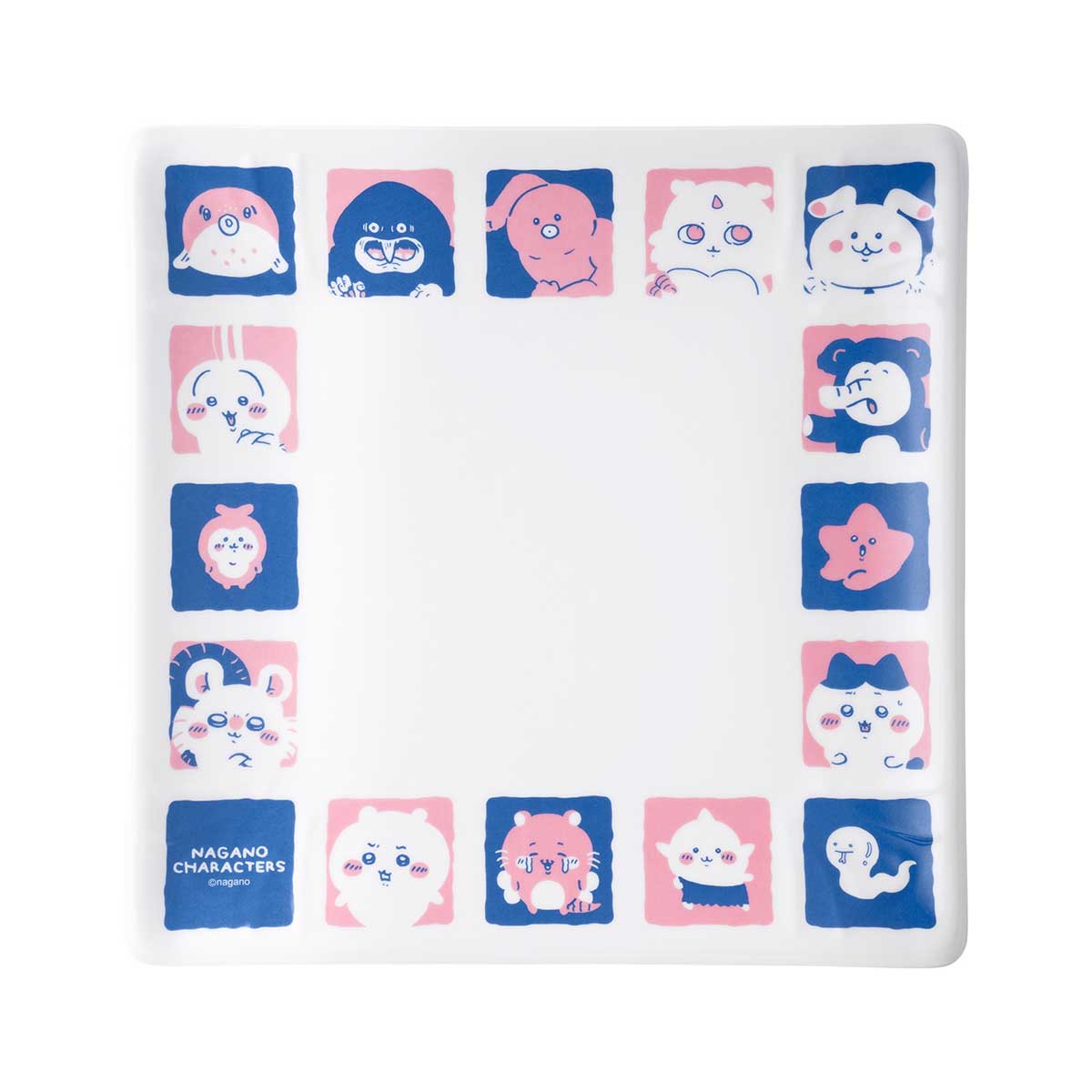 長野角色三聚氰胺方形板（粉紅色藍色） ナガノキャラクターズ メラミンスクエアプレート（ピンク・ブルー）