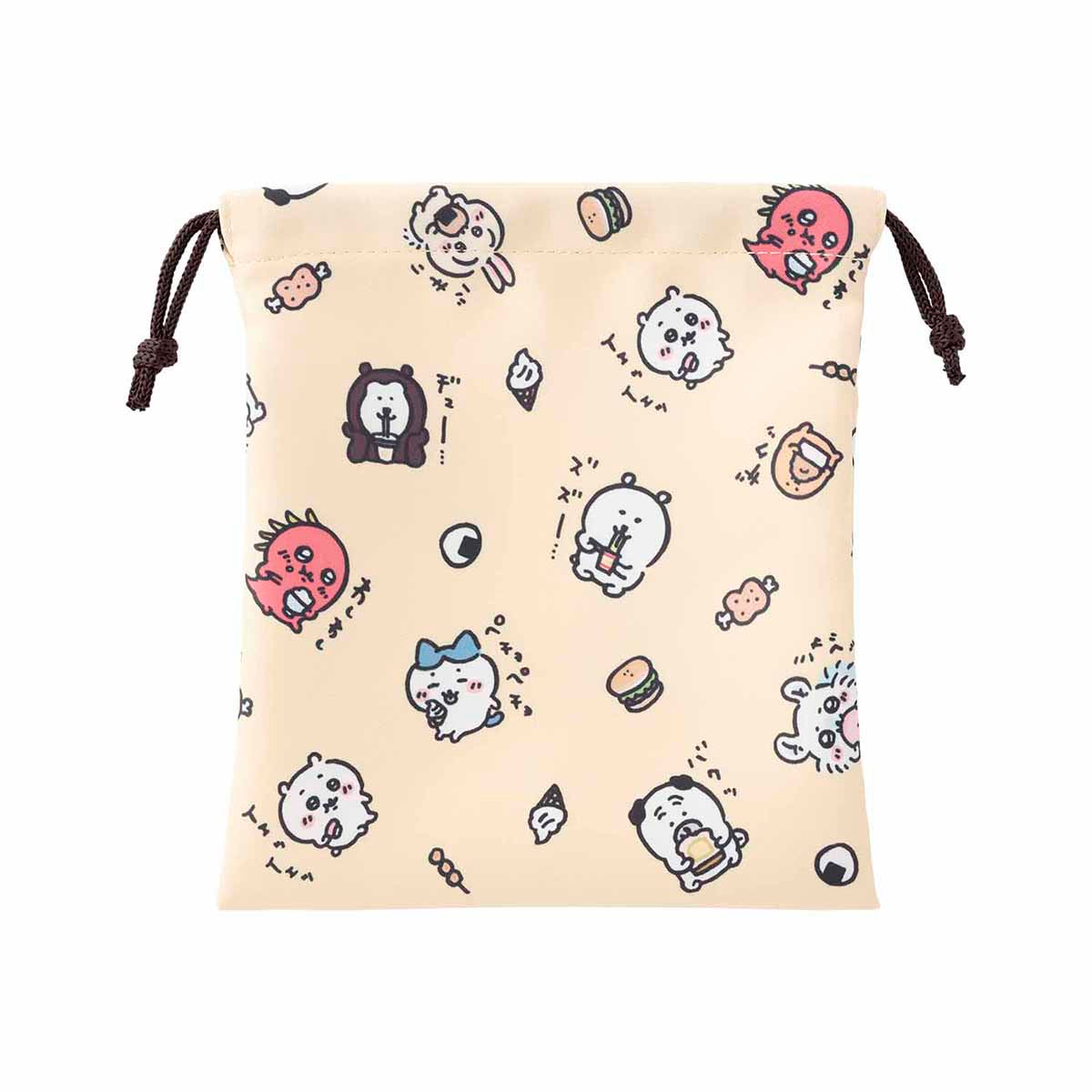 長野角色的尺寸良好的束帶 ナガノキャラクターズ 食べ食べたちのほどよいサイズの巾着