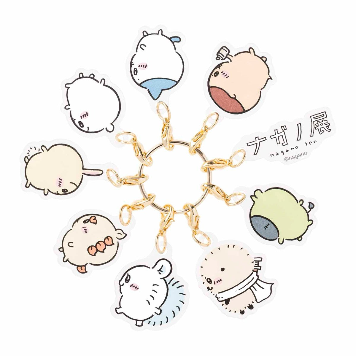 長野字符9丙烯酸魅力（吉伊卡哇對齊） ナガノキャラクターズ 9連アクリルチャーム（ちいかわたち整列）