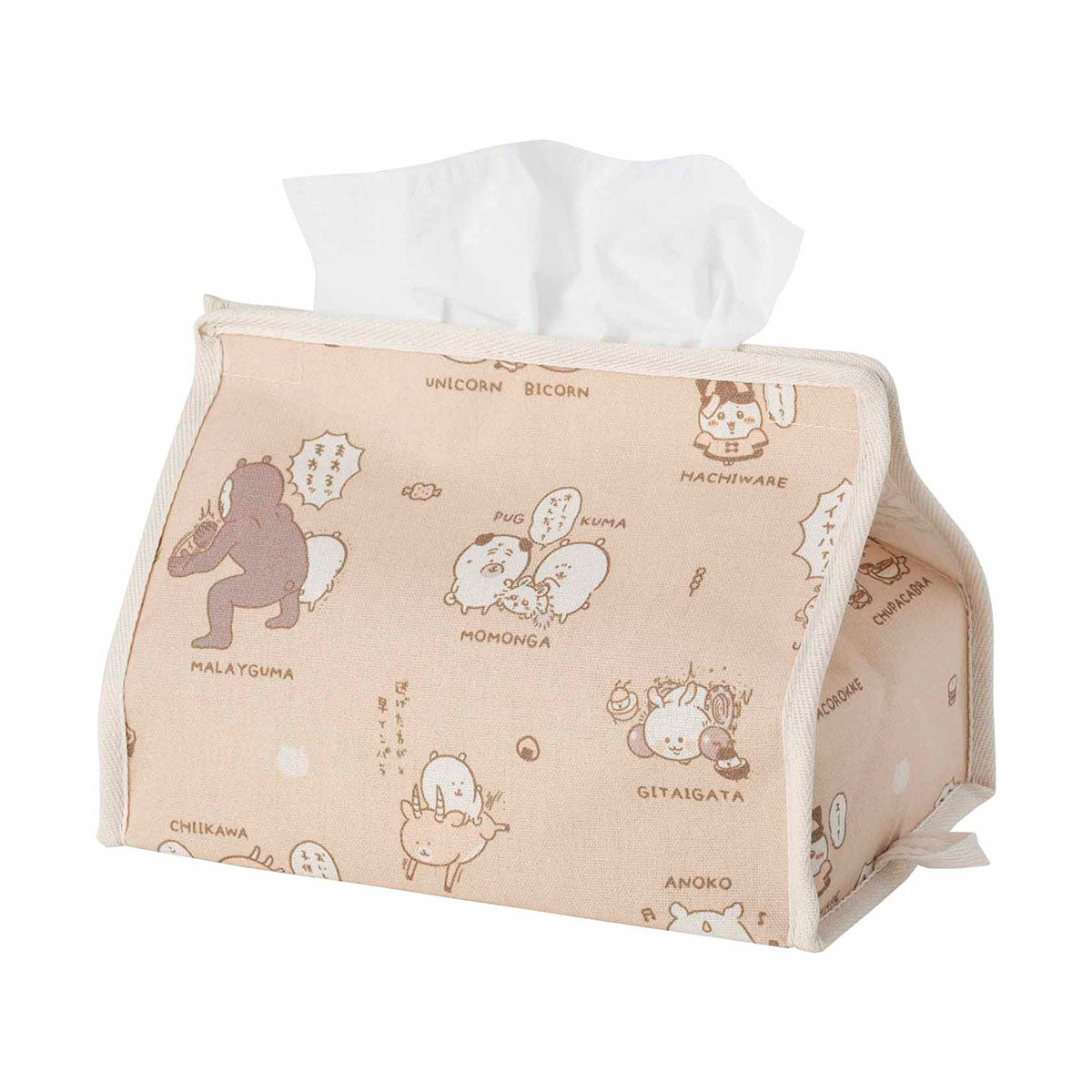 長野字符組織盒（米色） ナガノキャラクターズ ティッシュケース（ベージュ）