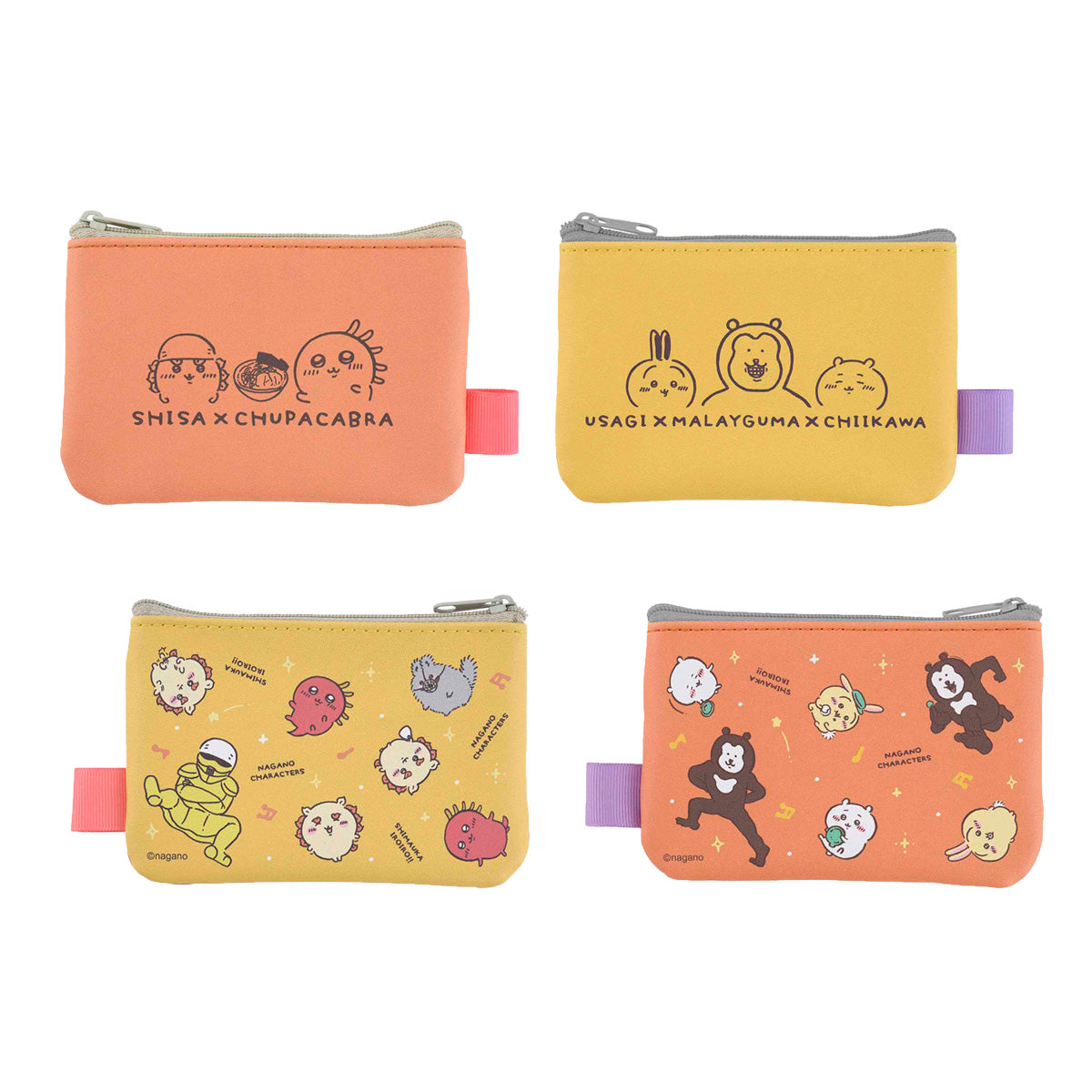 長野字符2個小袋（橙色x黃色） ナガノキャラクターズ 2個セットポーチ（オレンジ×イエロー）