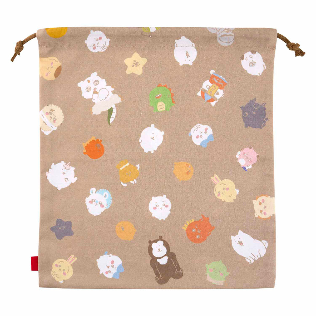 長野市場大型繩子（棕色） ナガノマーケット 大きめ便利巾着（ブラウン）