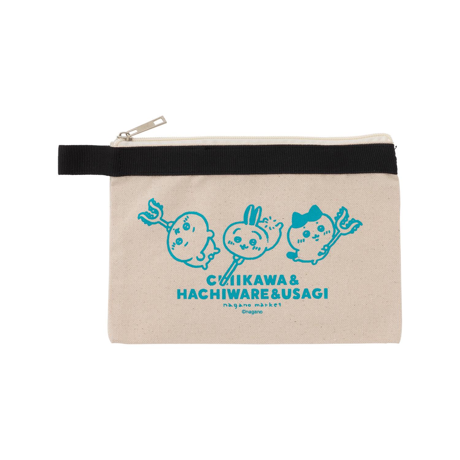 長野市場一個顏色的扁平袋（吉伊卡哇・小八貓・兔子） ナガノマーケット ワンカラーフラットポーチ（ちいかわ・ハチワレ・うさぎ）