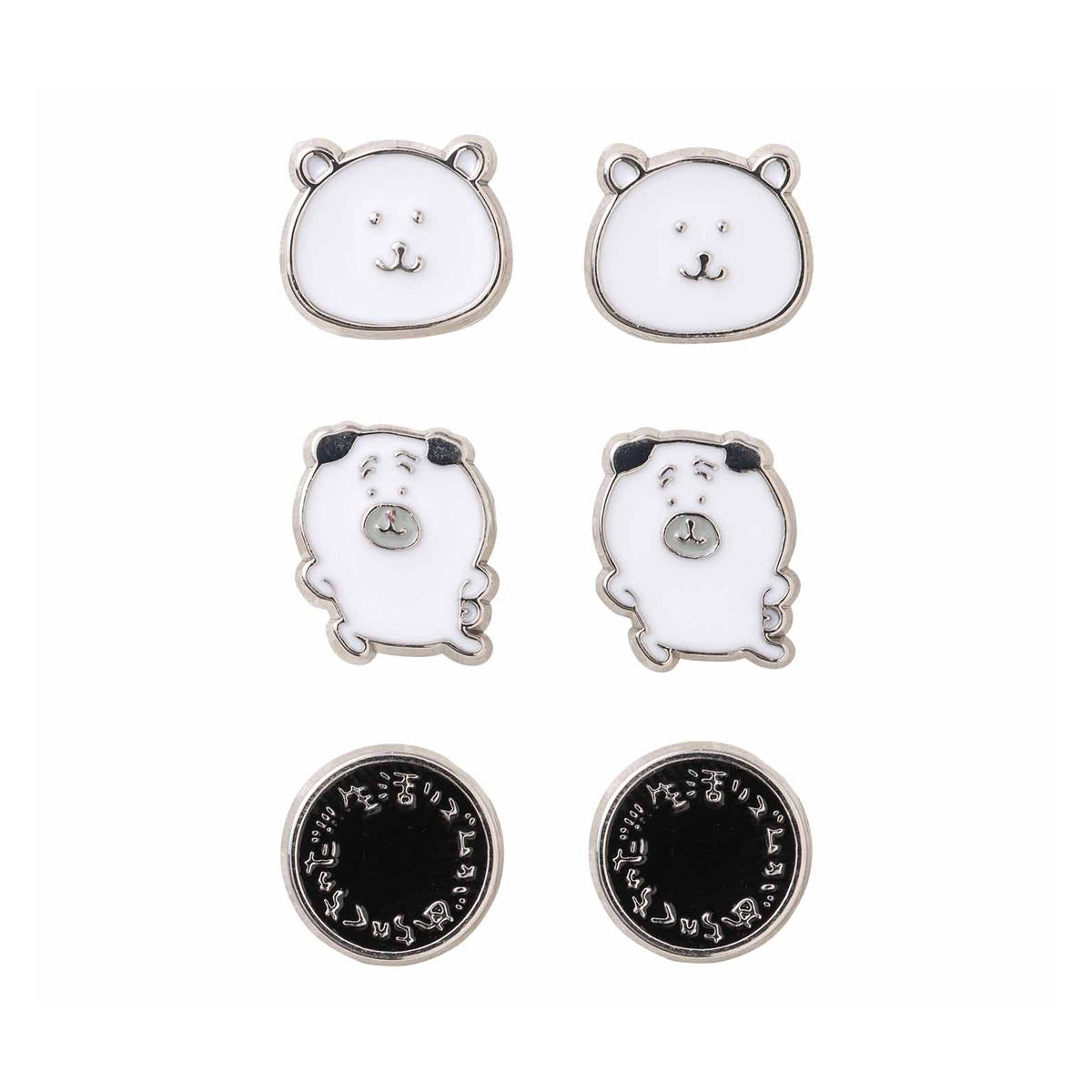 長野市場3片耳環（銀） ナガノマーケット 3個セットピアス（シルバー）