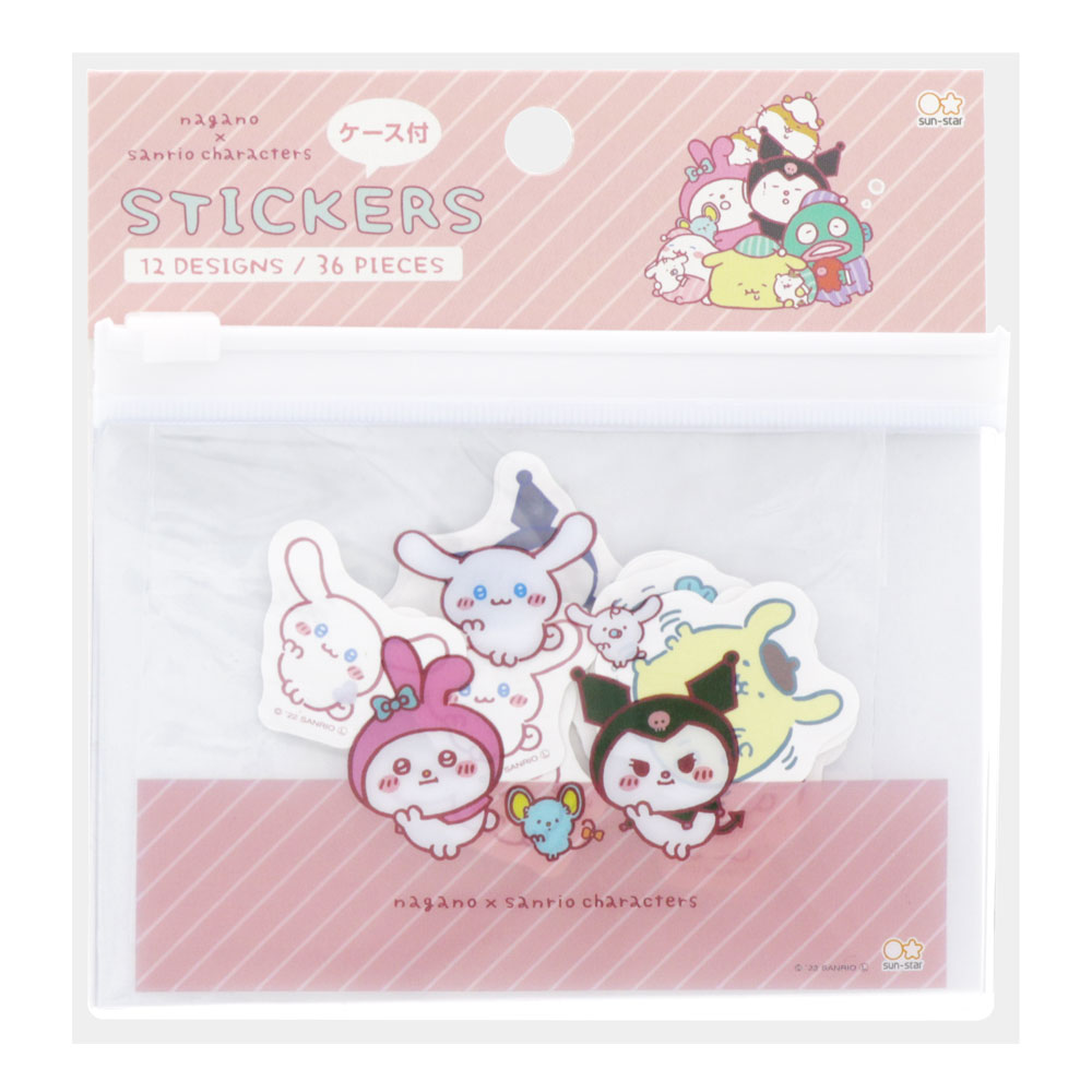 長野 x 三麗鷗角色 用外殼（PA）的薄片密封 ナガノ×サンリオキャラクターズ ケース付フレークシール（ぴ）