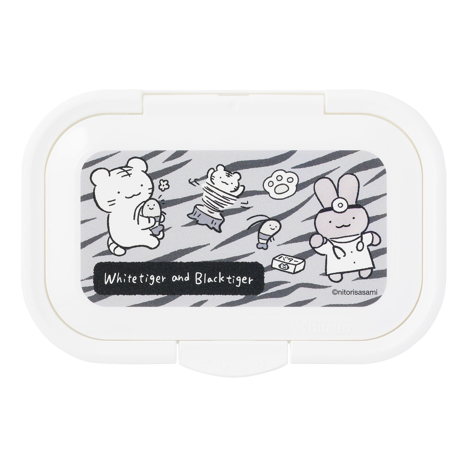 小白虎與黑虎蝦 vitat一個推動（ToraTora圖案） ホワイトタイガーとブラックタイガー ビタットワンプッシュ（トラトラ柄）