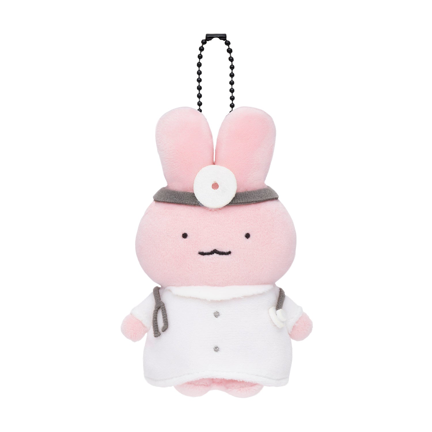 小白虎與黑虎蝦 坐姿小迷你吊飾（兔兔醫生） ホワイトタイガーとブラックタイガー おすわりぷちミニマスコット（うさぎ先生）