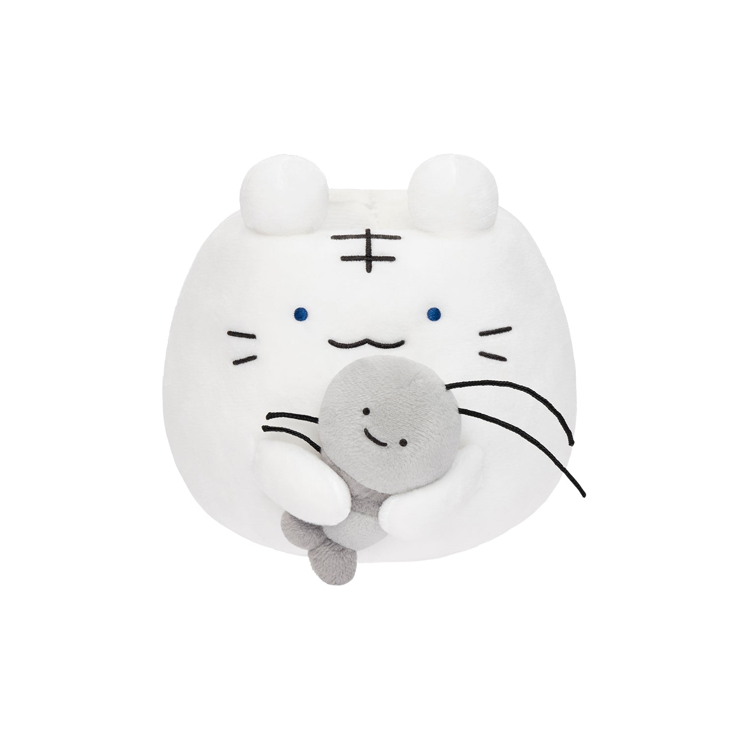 小白虎與黑虎蝦 咕嚕咕嚕筆筒（小白虎與黑虎蝦） ホワイトタイガーとブラックタイガー ころりん持ちますペンたて（ホワイトタイガーとブラックタイガー）