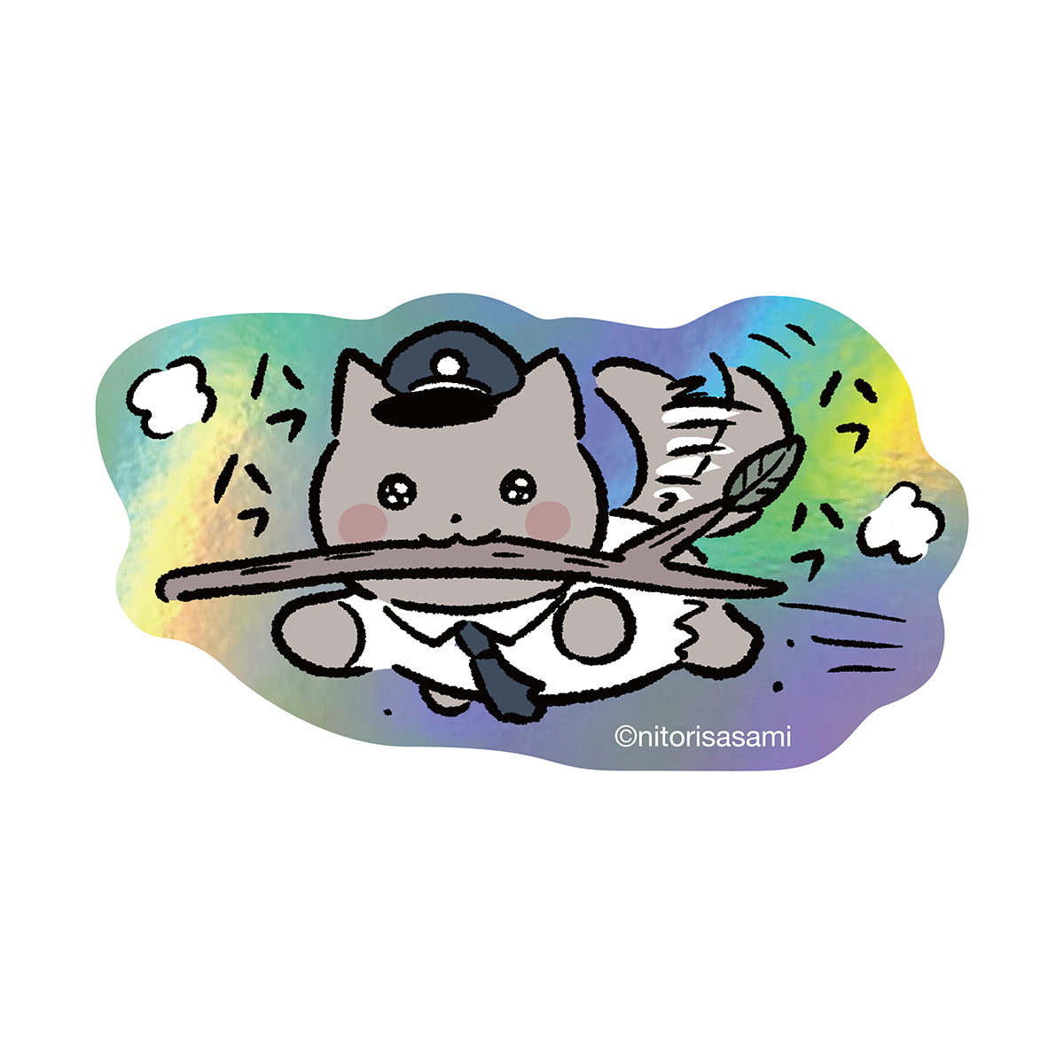 小白虎與黑虎蝦 適用於手機的貼紙（哈夫哈夫） ホワイトタイガーとブラックタイガー スマホに貼れるサイズのホログラムステッカー（ハフハフ）