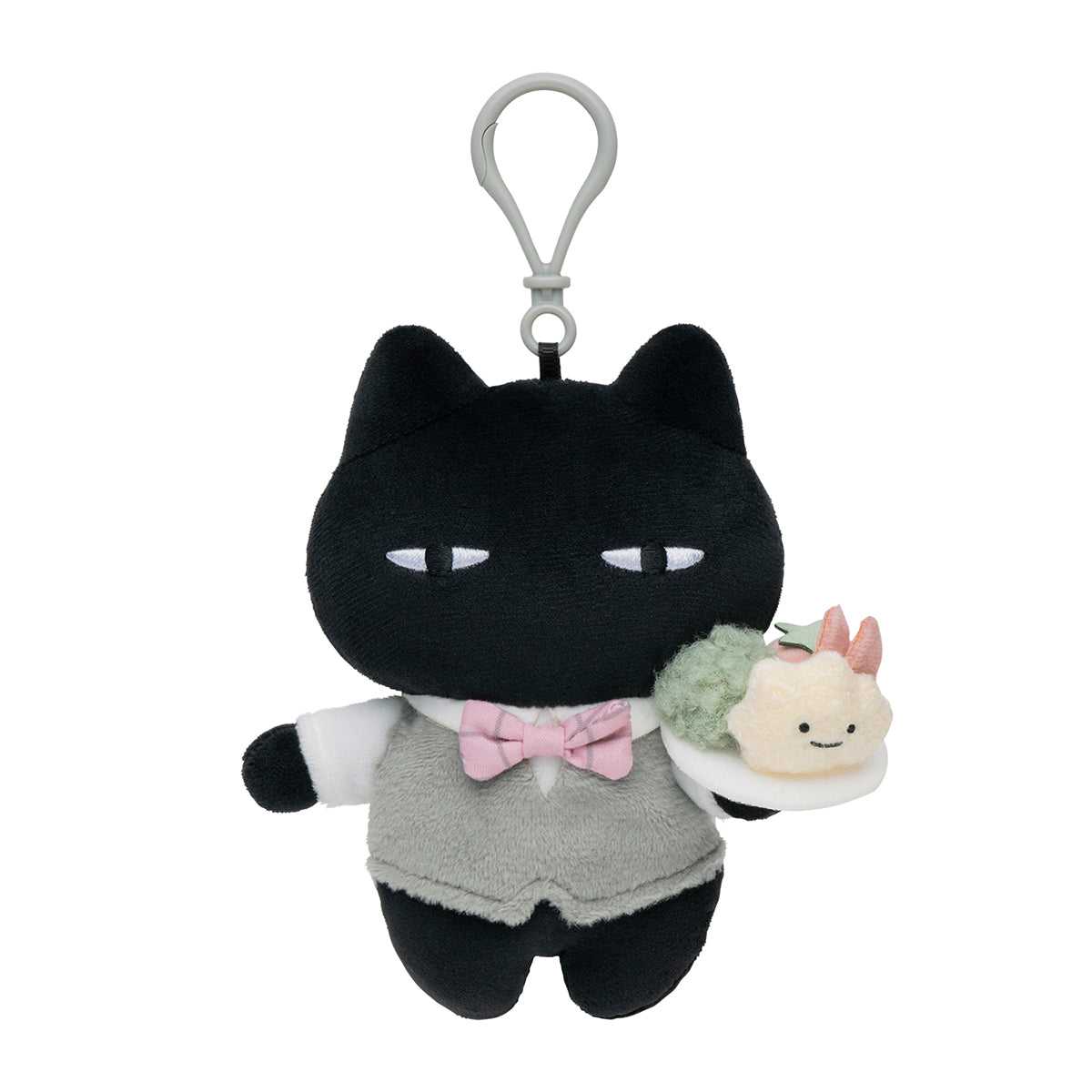 小白虎與黑虎蝦 咖啡廳 吊飾（Black Cat Master） ホワイトタイガーとブラックタイガーカフェ マスコット（マスター）