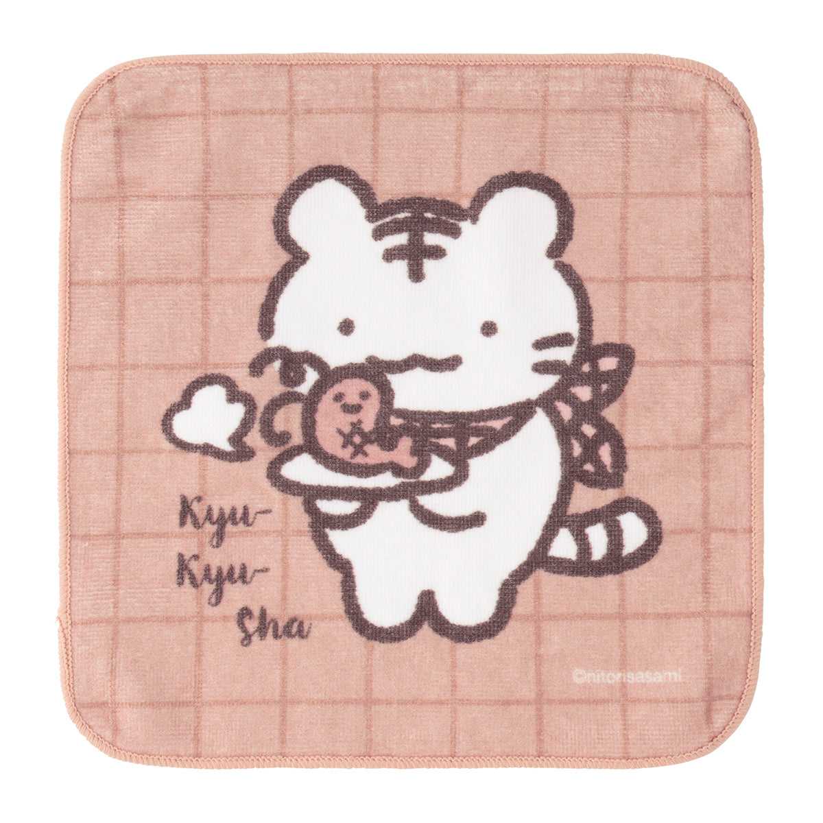 小白虎與黑虎蝦 咖啡廳 擦手巾（kyu-kyu-sha） ホワイトタイガーとブラックタイガーカフェ ハンドタオル（kyu-kyu-sha）