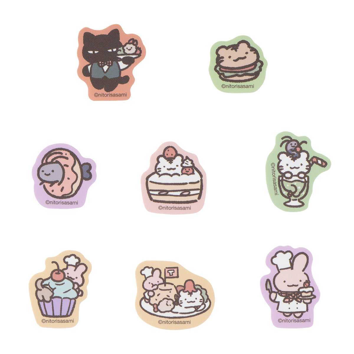 小白虎與黑虎蝦 咖啡廳 片狀貼紙 ホワイトタイガーとブラックタイガーカフェ フレークシール