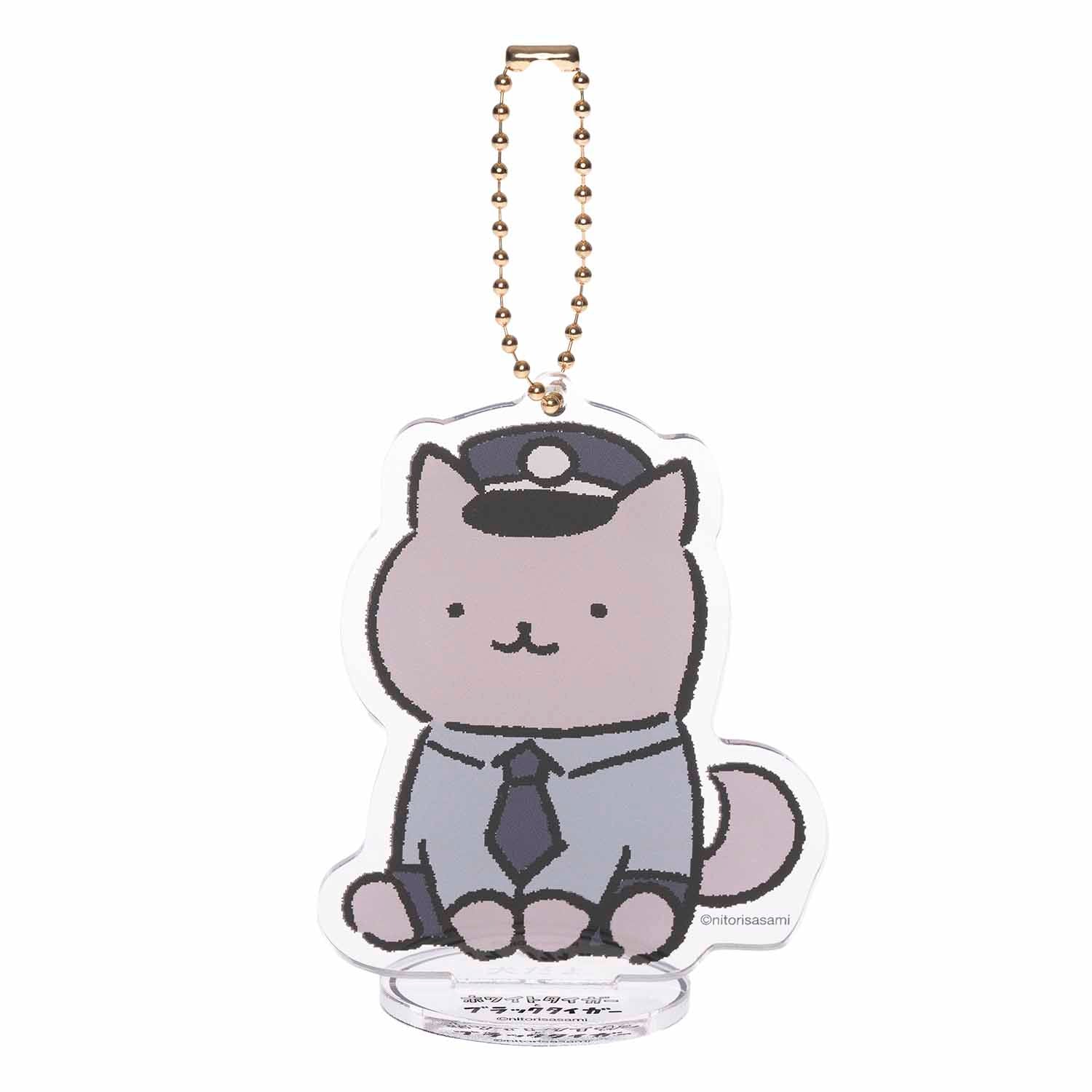 小白虎與黑虎蝦 大丙烯酸也可以用作丙烯酸鑰匙圈（狗狗警察） ホワイトタイガーとブラックタイガー アクスタにもなるビッグアクリルキーホルダー（おまわりさん）