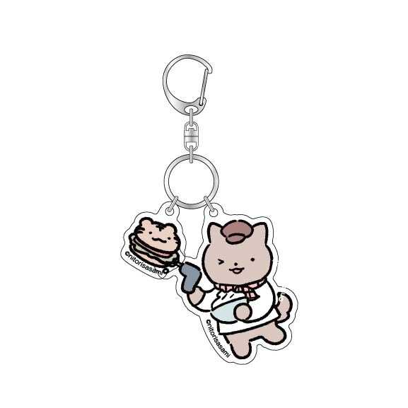 小白虎與黑虎蝦咖啡廳 雙聯壓克力鑰匙圈（E.狗狗警察） ホワイトタイガーとブラックタイガーカフェ 二連アクリルキーホルダー（E.犬のおまわりさん)