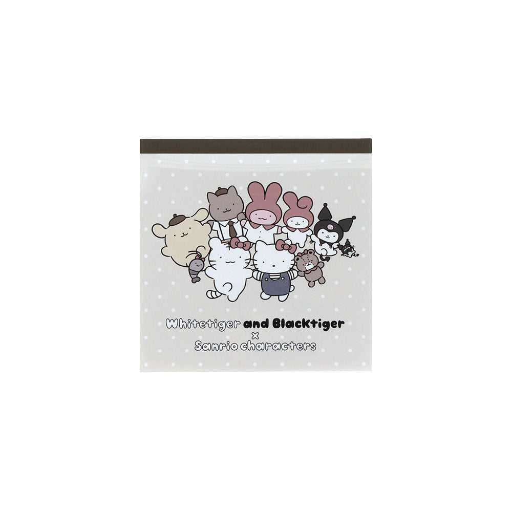 小白虎與黑虎蝦×三麗鷗角色 方形便條 BE ホワイトタイガーとブラックタイガー×サンリオキャラクターズ スクエアメモ BE