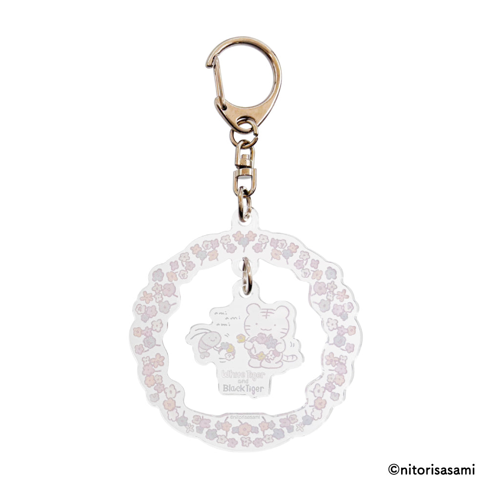 小白虎與黑虎蝦 搖搖鑰匙扣 ホワイトタイガーとブラックタイガー ゆらゆらキーホルダー