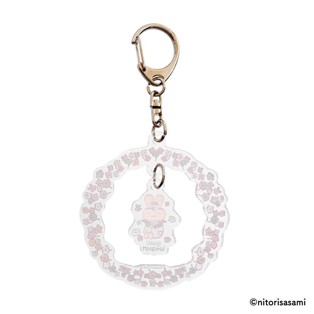 小白虎與黑虎蝦 搖搖鑰匙扣（兔兔醫生） ホワイトタイガーとブラックタイガー ゆらゆらキーホルダー（うさぎ先生）