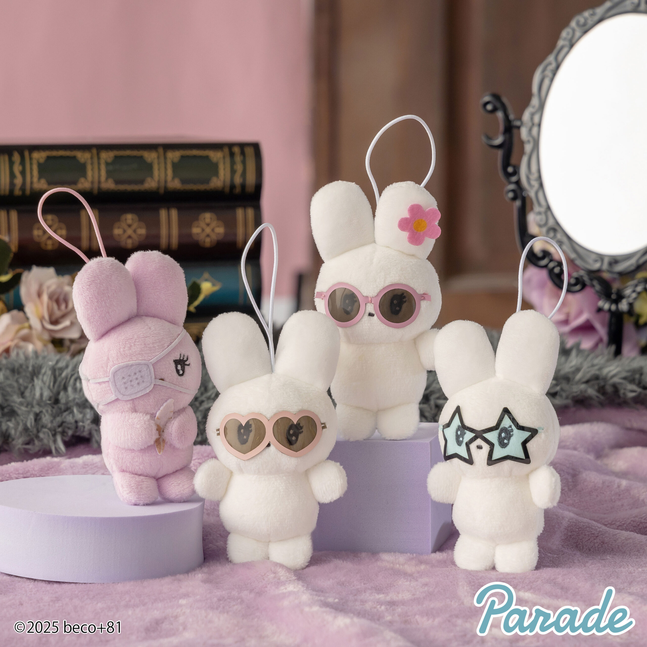 【娃娃機1月景品】beco+81 しりみみうさぎマスコット〜サングラス〜