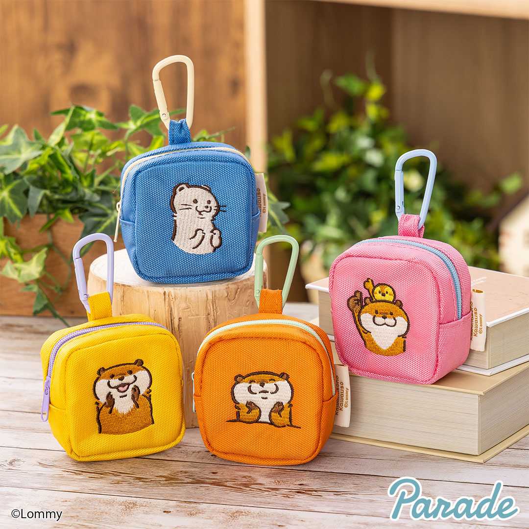 【娃娃機7月景品】可愛い噓のカワウソ カラビナつき刺繍スクエアミニポーチ