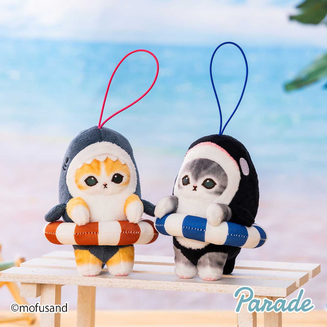 【娃娃機7月景品】mofusand サメにゃん＆シャチにゃんマスコット ～浮き輪でエンジョイ～ mofusand_shark_and_orca_mascot