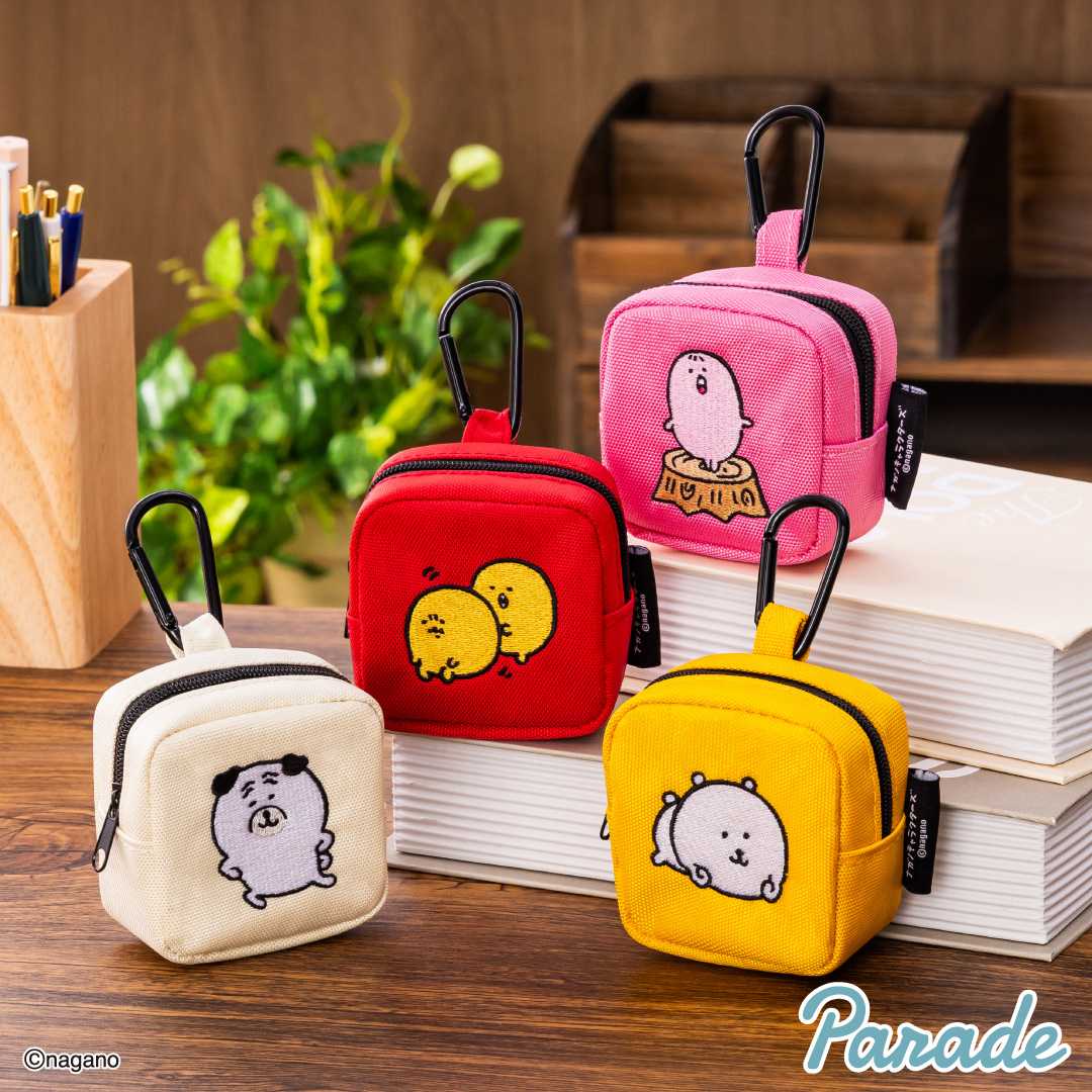 【娃娃機9月景品】ナガノキャラクターズ カラビナつき刺繍スクエアミニポーチ